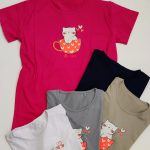 تیشرت نخ پنبه گربه و فنجون