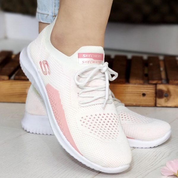 کتونی اسکیچرز سفید صورتی - مانتو پاتریس رشت