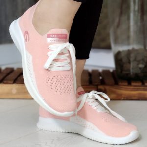 کتونی اسکیچرز صورتی سفید