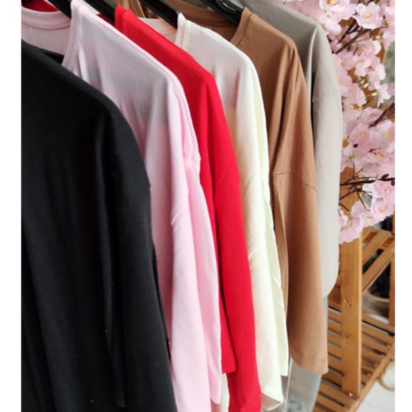 35000250 تیشرت لانگ ساده رنگی 32100373/1 - Image 9