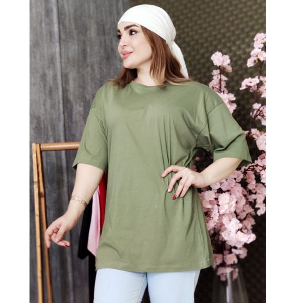 35000250.4 تیشرت لانگ ساده رنگی 32100373/1 - Image 5