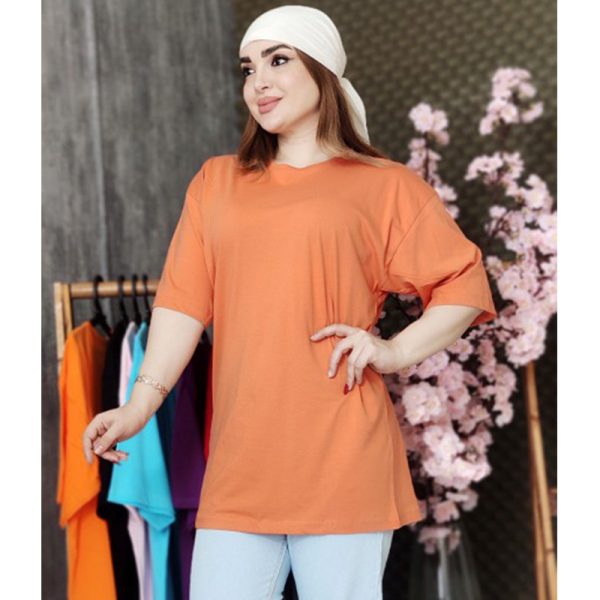 35000250.7 تیشرت لانگ ساده رنگی 32100373/1 - Image 2