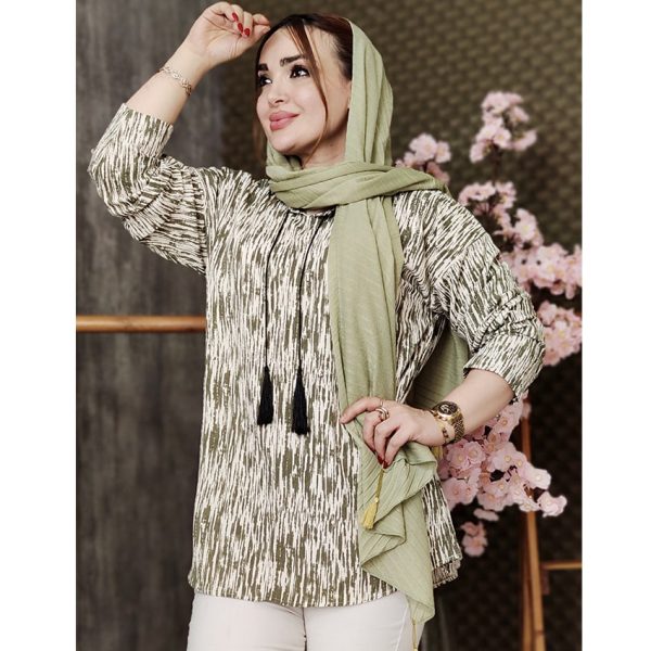 35100175-2-min شومیز دو رنگ منگوله دار - مانتو پاتریس رشت