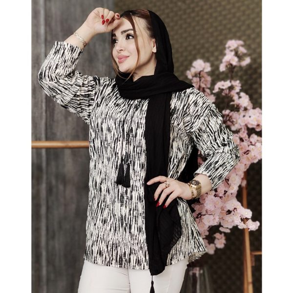 35100175-3-min شومیز دو رنگ منگوله دار - مانتو پاتریس رشت