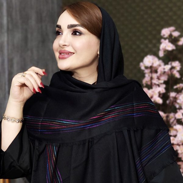 روسری مشکی حاشیه رنگی