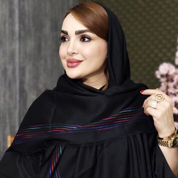 روسری مشکی حاشیه رنگی - مانتو پاتریس رشت