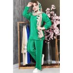 ست ساتن پلیسه آستین چین