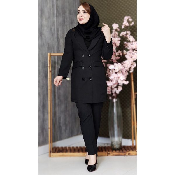 ست مانتو شلوار اداری مشکی - مانتو پاتریس رشت