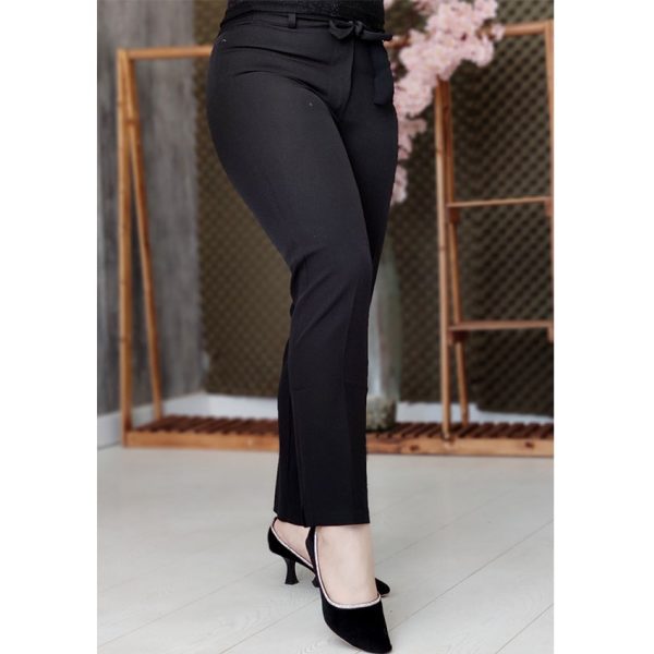 شلوار مازراتی کمربندی مشکی - مانتو پاتریس رشت