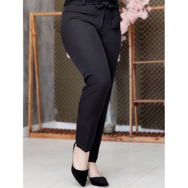 شلوار مازراتی کمربندی مشکی