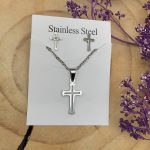 نیم ست صلیب نقره ای - مانتو پاتریس رشت