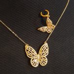 نیم ست طلایی پروانه - مانتو پاتریس رشت