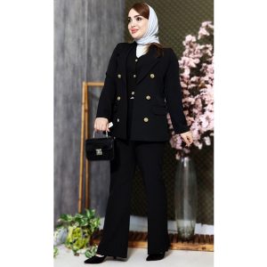 ست کت شلوار ژیله مازراتی مشکی