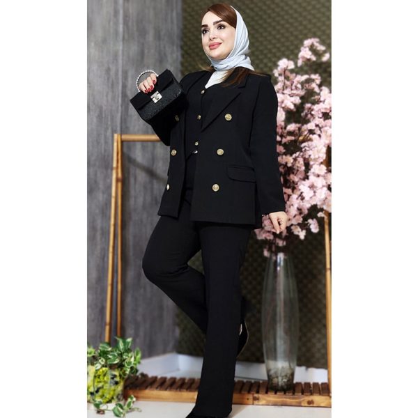 ست کت شلوار ژیله مازراتی مشکی - مانتو پاتریس رشت