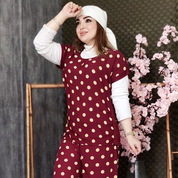 ست بلوز شلوار توپی نخی