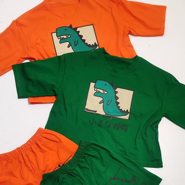 ست تیشرت شورتک دایناسور - مانتو پاتریس رشت