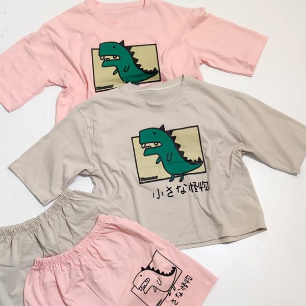 ست تیشرت شورتک دایناسور - مانتو پاتریس رشت