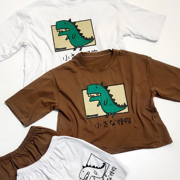 ست تیشرت شورتک دایناسور - مانتو پاتریس رشت