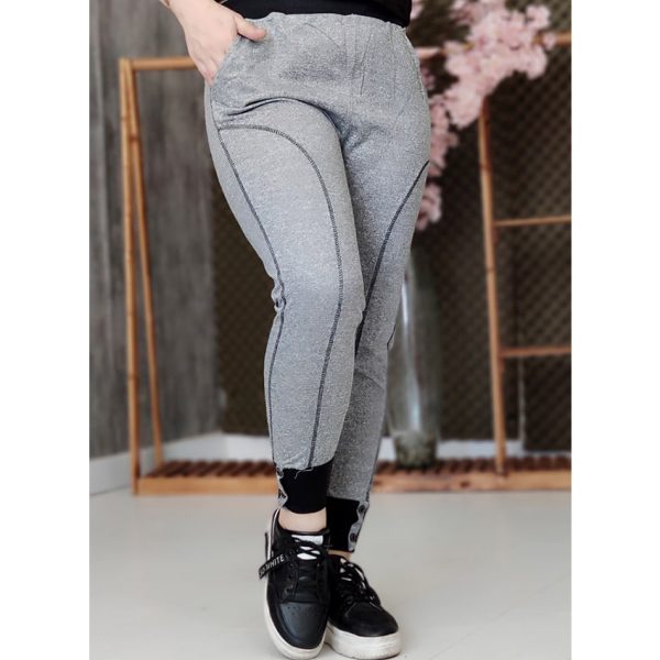 شلوار مولینه ملانژ دکمه ای