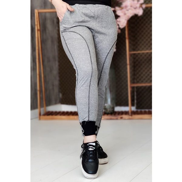 شلوار مولینه ملانژ دکمه ای