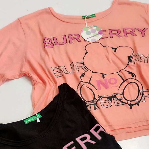 تیشرت کراپ ویسکوز نگینی خرس - مانتو پاتریس رشت