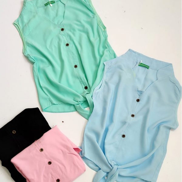 تاپ حلقه ای نخی دکمه ای - مانتو پاتریس رشت