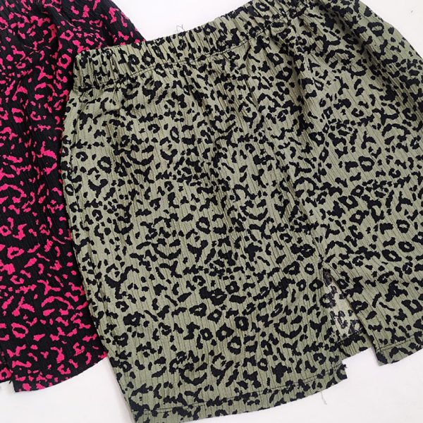 ست تاپ دامن پلنگی کراش