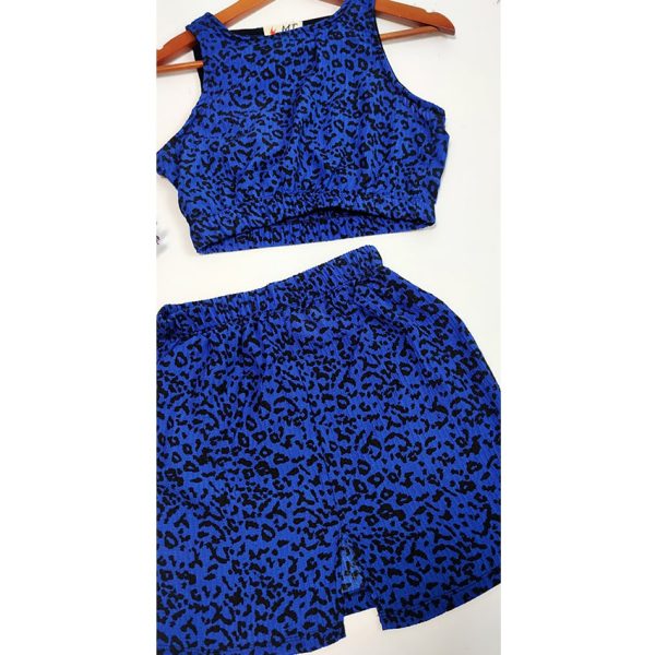 ست تاپ دامن پلنگی کراش