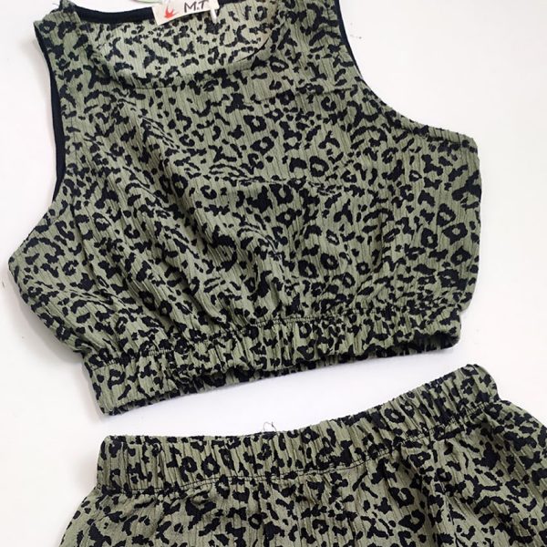 ست تاپ دامن پلنگی کراش