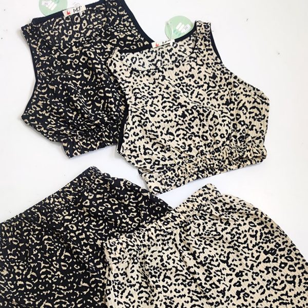 ست تاپ دامن پلنگی کراش