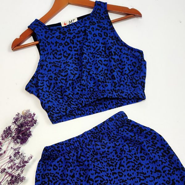 ست تاپ دامن پلنگی کراش