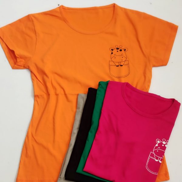 تیشرت نخ پنبه جیب زرافه - مانتو پاتریس رشت