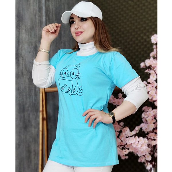 تیشرت چاپ گربه عینکی - مانتو پاتریس رشت