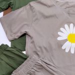 ست تیشرت شورتک بابونه نخ پنبه