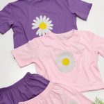 ست تیشرت شورتک بابونه نخ پنبه