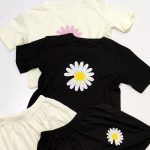 ست تیشرت شورتک بابونه نخ پنبه