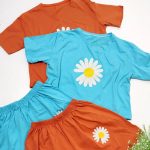 ست تیشرت شورتک بابونه نخ پنبه