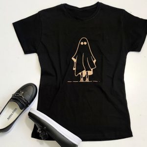 تیشرت مشکی چاپ سگ و روح خطی - مانتو پاتریس رشت