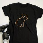 تیشرت مشکی چاپ سگ و روح خطی - مانتو پاتریس رشت