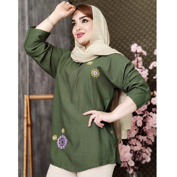 تونیک گلدوزی بغل دکمه - مانتو پاتریس رشت