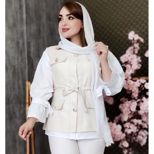 ست وست شومیز دکمه طلایی