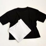 تیشرت نخ پنبه سفید مشکی کراپ