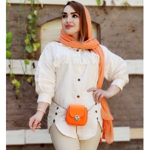 مانتو بغل دکمه ریش ریش - مانتو پاتریس رشت