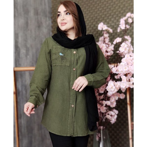 مانتو الیاف جیب گلدوزی - مانتو پاتریس رشت