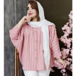 مانتو پلوتی پانچ چین دار راه راه