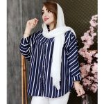 مانتو پلوتی پانچ چین دار راه راه