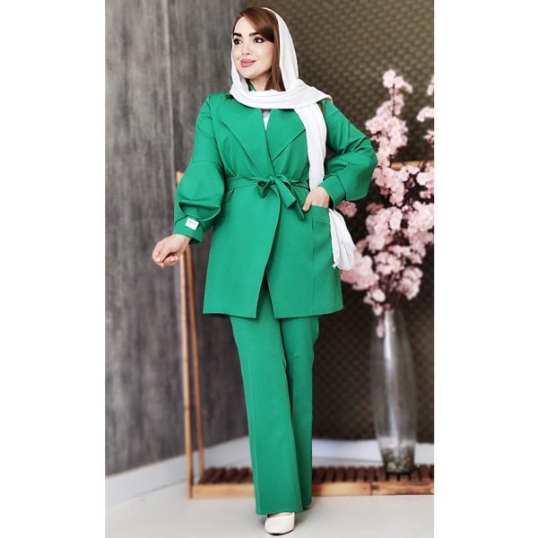 ست کت شلوار آستین گلدوزی