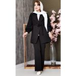 ست کت شلوار آستین گلدوزی