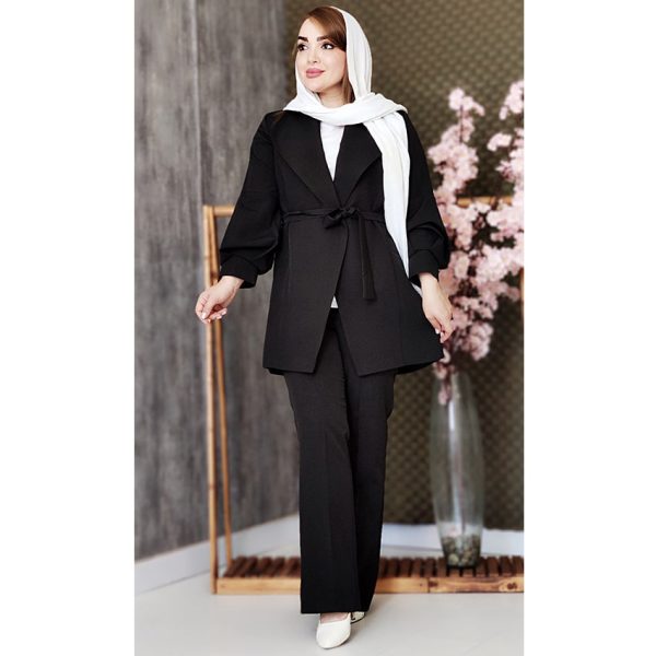 ست کت شلوار آستین گلدوزی