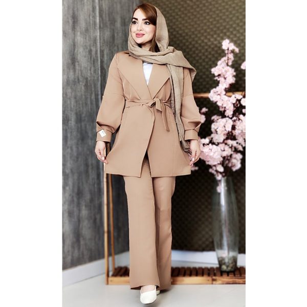 ست کت شلوار آستین گلدوزی